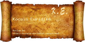 Kocsis Euridiké névjegykártya